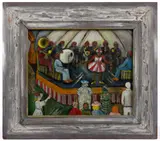 ATTRIBUTED, GENRE SCENE by Edna Rex, oil on board, sold Dec 2023