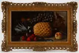 STILL-LIFE PAINTING WITH FRUIT by George Walter Harris, oil on canvas, sold Dec 2023