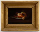 STILL LIFE PAINTING OF GRAPES by Alessandro E. Mario, oil on canvas, sold Dec 2023