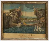 FOLK ART PAINTING OF ST. HELENA by Celestine Graeff, watercolor and ink on paper, sold Dec 2023