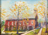 PAINTING OF LEE CHAPEL by Samuel B. Pratt, oil on board, sold Dec 2023