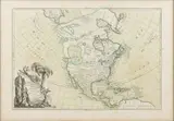 MAP OF NORTH AMERICA by Jean Denis Janvier, hand-colored copper-plate engraving, sold Dec 2023