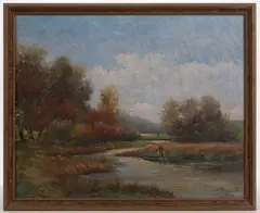 LANDSCAPE PAINTING by Peter Alfred Gross, oil on canvas, sold Oct 2023