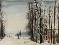 LANDSCAPE PAINTING by Léopold Lévy, watercolor on paper, sold Oct 2023