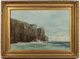 COASTAL LANDSCAPE by W. Wilson, oil on canvas, sold Oct 2023