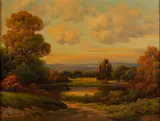 LANDSCAPE PAINTING by Walter Hart Jr, oil on canvas, sold Oct 2023