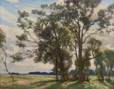 LANDSCAPE PAINTING by Frank Proschwitzky Freyburg, oil on canvas, sold Oct 2023