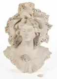 Untitled by Adolfo Cipriani, CARVED MARBLE BUST OF A WOMAN, sold Oct 2023