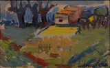 ABSTRACT PAINTING by Ludovico Perez, oil on canvas, sold Oct 2023