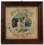 Untitled by European Needlework Picture Of Children, watercolor and silk-thread on silk, sold Oct 2023