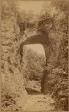 ROCKBRIDGE CO., SHENANDOAH VALLEY OF VIRGINIA PHOTOGRAPH OF NATURAL BRIDGE by Michael Miley, albumen-print on board, sold Sep 2023