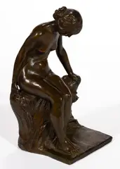 Untitled by Edward Berge, BRONZE FIGURE OF A SEATED NUDE, signed to base with foundry mark for ", sold Sep 2023