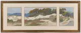 LANDSCAPE TRIPTYCH by Mary DeNeale Morgan, oil on board, sold Sep 2023