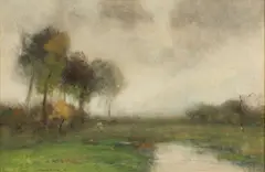 LANDSCAPE by John Francis Murphy, watercolor on paper, sold Sep 2023
