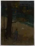 LANDSCAPE by William Penhallow Henderson, oil on board, sold Sep 2023