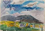 EXPRESSIONIST LANDSCAPE PAINTING by Pierre Francis Daura, watercolor on paper, sold Sep 2023