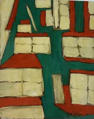 Untitled by Jack E Johnson, Oil on board, sold Mar 2024