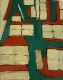 Untitled by Jack E Johnson, Oil on board, sold Mar 2024