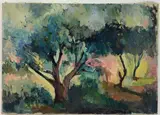 Orchard by Jack E Johnson, Oil on canvas, sold Mar 2024