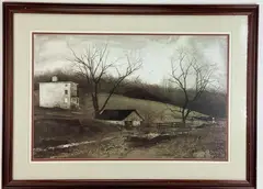 Evening at Kuerners by Andrew Wyeth, Lithograph of Wyeth's "Evening at Kuerners", sold May 2024