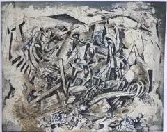 Untitled by Richard Rogers, Oil on board, sold May 2024