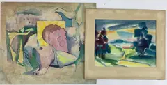 Untitled by Richard Rogers, Watercolor and mixed media, sold May 2024