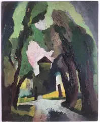 Untitled by Richard Rogers, Oil on board, sold May 2024
