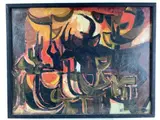 Desert Form by Elnora "Nora" Hauser, Oil on board, sold May 2024
