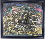 Untitled by Elnora "Nora" Hauser, Oil on board, sold May 2024