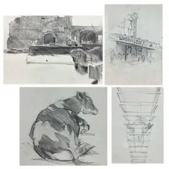 Untitled by Tom Birkner, Pencil drawings (4), sold May 2024