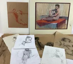 Untitled by Tom Birkner, Pencil and pastel drawings (10), sold May 2024