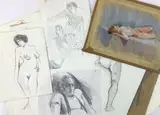Untitled by Tom Birkner, Pencil and pastel drawings (12), sold May 2024