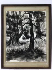 Untitled by Elnora "Nora" Hauser, Oil on paper, sold May 2024