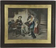 The Proud Dachshund by Adolf Eberle, Lithograph with enhancements, sold Jun 2024