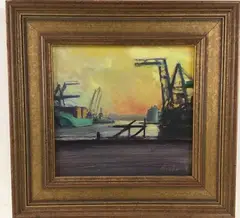 Untitled by Tom Birkner, Oil on board, sold Jun 2024