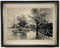 The River Road by George Emerick Essig, Etching with printed signature and titled "The River Road", sold Jul 2024