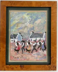 Untitled by Fanch Lel, Oil on cardboard, sold Jul 2024