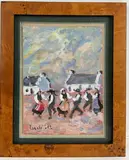Untitled by Fanch Lel, Oil on cardboard, sold Jul 2024
