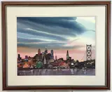 City at Dusk by Howard Noel Watson, Watercolor, sold Jul 2024