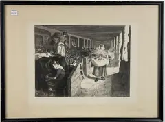 Untitled by Achille Isidore Gilbert, Etching after Oscar Bjorck, sold Jul 2024