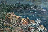 Mt Desert Island by Shirley Edith Moskowitz, Gouache, sold Jul 2024