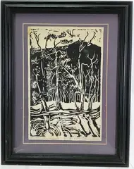 Untitled by Nora Hauser, Woodblock, sold Jul 2024