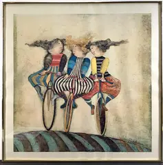 Holiday on Wheels by Graciela Rodo Boulanger, Lithograph with printed signature and date "1976", sold Aug 2024