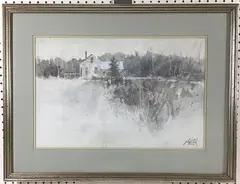 Winter Silence by John Anthony Bartok, Watercolor, sold Aug 2024