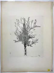 Tree in Spring by Leonard Baskin, Engraving, sold Aug 2024