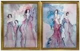 Three Ladies by Jane Annette Bazinet, Lithographs (2) titled "Three Ladies" and "Two Ladies", sold Aug 2024