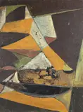 Untitled by Nora Hauser, Oil on board, sold Aug 2024