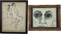 Untitled by Nora Hauser, Ink drawings (2), sold Aug 2024