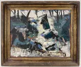 Untitled by Nora Hauser, Oil on board, sold Aug 2024