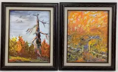 Untitled by Leonard Dimmick, Oil on board, sold Aug 2024